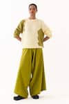 Three_Green Handloom Cotton Drop Crotch Pant _Online_at_Aza_Fashions