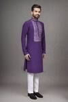 Arihant Rai Sinha_Purple Mirrors Work Kurta And Pant Set _at_Aza_Fashions