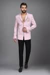 Buy_Arihant Rai Sinha_Pink Embroidery Zipper Jacket And Pant Set _at_Aza_Fashions