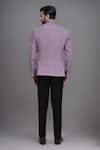 Shop_Arihant Rai Sinha_Purple Linen Plain Single Breasted Blazer _at_Aza_Fashions