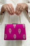 Buy_Amyra_Pink Embroidery Sutra Silk Meena Work Clutch _at_Aza_Fashions