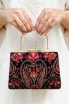 Buy_Amyra_Black Embroidery, Sequins Rumi Thread Clutch_at_Aza_Fashions