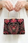 Buy_Amyra_Black Embroidery, Sequins Rumi Thread Clutch_Online_at_Aza_Fashions