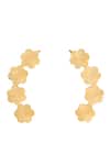 Shop_Ethnic Andaz_Gold Plated Flower Carved Pair Of Ear Cuffs _at_Aza_Fashions