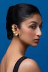 Buy_Ethnic Andaz_Gold Plated Pearls Garland Floral Carved Pair Of Ear Cuffs _at_Aza_Fashions