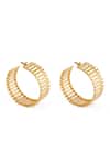 Shop_Ethnic Andaz_Gold Plated Striped Fence Hoop Earrings _at_Aza_Fashions