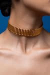 Ethnic Andaz_Gold Plated Striped Fence Choker _Online_at_Aza_Fashions