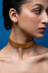 Buy_Ethnic Andaz_Gold Plated Striped Fence Choker _at_Aza_Fashions