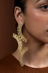Ethnic Andaz_Gold Plated Kalchakra Lattice Semi-circle Earrings _Online_at_Aza_Fashions
