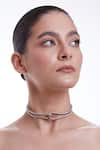 Buy_Ethnic Andaz_Silver Plated Threaded Interlocked Choker _at_Aza_Fashions