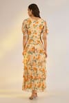 Shop_Ewoke_Cream Georgette V-neck Floral Maxi Dress _at_Aza_Fashions