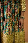 Buy_Gulabo Jaipur_Green Silk Mirrors, Tassels V-neck Budur Floral Print Anarkali And Pant Set 