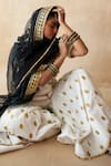 Gulabo Jaipur_Off White Silk, Organza Embroidery, Metallic Fursat Hand Work Kurta Sharara Set _Online