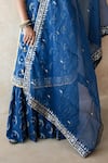 Buy_Gulabo Jaipur_Blue Cotton, Cambric Embroidery, Zari, Nazia Hand Work Pattern Kurta Sharara Set _Online_at_Aza_Fashions