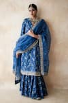 Buy_Gulabo Jaipur_Blue Cotton, Cambric Embroidery, Zari, Nazia Hand Work Pattern Kurta Sharara Set _at_Aza_Fashions