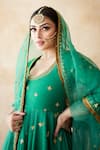 Buy Gulabo Jaipur Green Silk, Net Sequins, Zari, Embroidery Round Malala Hand Work Anarkali Set Buy_Gulabo Jaipur_Green Silk, Net Sequins, Zari, Embroidery Round Malala Hand Work Anarkali Set