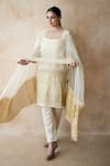 Buy_Gulabo Jaipur_Off White Silk, Organza Sequins, Zari, Luna Hand Work Embroidered Kurta Set _at_Aza_Fashions