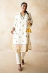 Buy_Gulabo Jaipur_White Silk Embroidery V-neck Jamila Kurta And Pant Set _at_Aza_Fashions