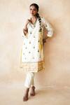 Buy_Gulabo Jaipur_White Silk Embroidery V-neck Jamila Kurta And Pant Set 