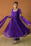Buy Gulabo Jaipur Purple Georgette Gota Patti Square Neck Arzu Printed Anarkali Set at Aza Fashions Buy_Gulabo Jaipur_Purple Georgette Gota Patti Square Neck Arzu Printed Anarkali Set _at_Aza_Fashions