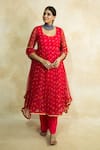 Buy Gulabo Jaipur Red Georgette Gota Patti Round Neck Arzu Print Anarkali Set at Aza Fashions Buy_Gulabo Jaipur_Red Georgette Gota Patti Round Neck Arzu Print Anarkali Set _at_Aza_Fashions