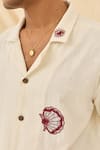 Jodi Off White Embroidery Lobster Pattern Shirt Online at Aza Fashions Jodi_Off White Embroidery Lobster Pattern Shirt _Online_at_Aza_Fashions