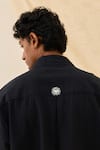 Shop_Jodi_Black Cotton Embroidery Jugnu Handloom Boxy Fit Shirt _at_Aza_Fashions
