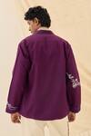 Shop_Jodi_Lavender Cotton Embroidery Morni Handloom Reversible Jacket _at_Aza_Fashions