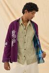 Buy_Jodi_Lavender Cotton Embroidery Morni Handloom Reversible Jacket _Online_at_Aza_Fashions