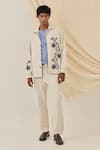 Jodi_Off White Denim Embroidery Saras Handloom Jacket _Online_at_Aza_Fashions
