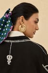 Jodi_Black Cotton Embroidery Collared Jugnu Jacket _at_Aza_Fashions
