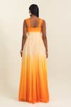 Shop_Pinup By Astha_Orange Chiffon Sweetheart Neck Ombre Cutout Gown  _at_Aza_Fashions