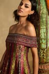 Reeti Arneja_Multi Color Handloom Cotton, Silk Beads, Metallic Thread Rang Raas Woven Dress _at_Aza_Fashions