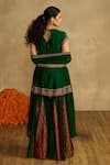Shop_Reeti Arneja_Green Handloom Cotton, Silk, Organza Embroidery, Paan Patola Kurta Gharara Set _at_Aza_Fashions