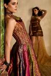 Shop_Reeti Arneja_Multi Color Handloom Cotton, Silk, Organza Sequins, Aafreen Strapless Gown _Online_at_Aza_Fashions
