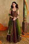 Buy Reeti Arneja Green Handloom Cotton, Silk, Organza Banjaran Floral Woven Anarkali With Dupatta at Aza Fashions Buy_Reeti Arneja_Green Handloom Cotton, Silk, Organza Banjaran Floral Woven Anarkali With Dupatta _at_Aza_Fashions