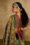 Reeti Arneja_Green Velvet, Handloom Cotton, Silk Embroidery, Zari, Haryali And Lehenga Set _at_Aza_Fashions