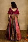 Shop Reeti Arneja Magenta Velvet, Silk, Handloom Cotton Rani Rouze Twisted Blouse And Lehenga Set at Aza Fashions Shop_Reeti Arneja_Magenta Velvet, Silk, Handloom Cotton Rani Rouze Twisted Blouse And Lehenga Set _at_Aza_Fashions