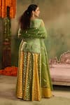 Shop_Reeti Arneja_Green Chanderi Embroidery, Sequins, Stones, Gota Rangrez Kurta Sharara Set _at_Aza_Fashions