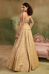Shop_Reeti Arneja_Beige Silk Embroidery, Beads, Fringe, Zari, Sequins Tassel Tara Lehenga Set _at_Aza_Fashions