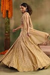 Buy_Reeti Arneja_Beige Silk Embroidery, Beads, Fringe, Zari, Sequins Tassel Tara Lehenga Set _Online_at_Aza_Fashions
