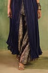 Shop_Reeti Arneja_Blue Handloom Cotton, Silk, Cotton, Net Begum Embellished Kurta And Pant Set _Online_at_Aza_Fashions