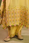 Shop_Reeti Arneja_Yellow Chanderi Mirrors, Embroidery Square Neck Hunar Kurta And Pant Set _Online_at_Aza_Fashions