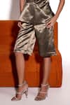 Buy_Tara And I_Olive Green Satin Aurora Shorts _Online_at_Aza_Fashions