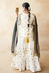 Shop_Gulabo Jaipur_Off White Silk, Organza Embroidery, Metallic Fursat Hand Work Kurta Sharara Set _at_Aza_Fashions