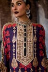 Shop_Rajdeep Ranawat_Purple Silk Mandarin Collar Bethari Chanel Tunic _Online_at_Aza_Fashions