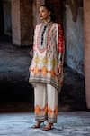 Rajdeep Ranawat_Multi Color Silk Embroidery, Foil Printing Mandarin Collar, Bethari Chanel Tunic _Online_at_Aza_Fashions