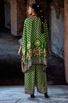 Shop_Rajdeep Ranawat_Green Silk V-neck, Collared Bethari Chanel Tunic _at_Aza_Fashions