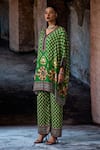 Shop_Rajdeep Ranawat_Green Modal, Satin Bethari Permaz Pant _Online_at_Aza_Fashions