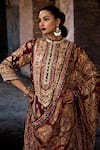 Rajdeep Ranawat_Maroon Silk Mandarin Collar Bethari Ramin Kurta _at_Aza_Fashions